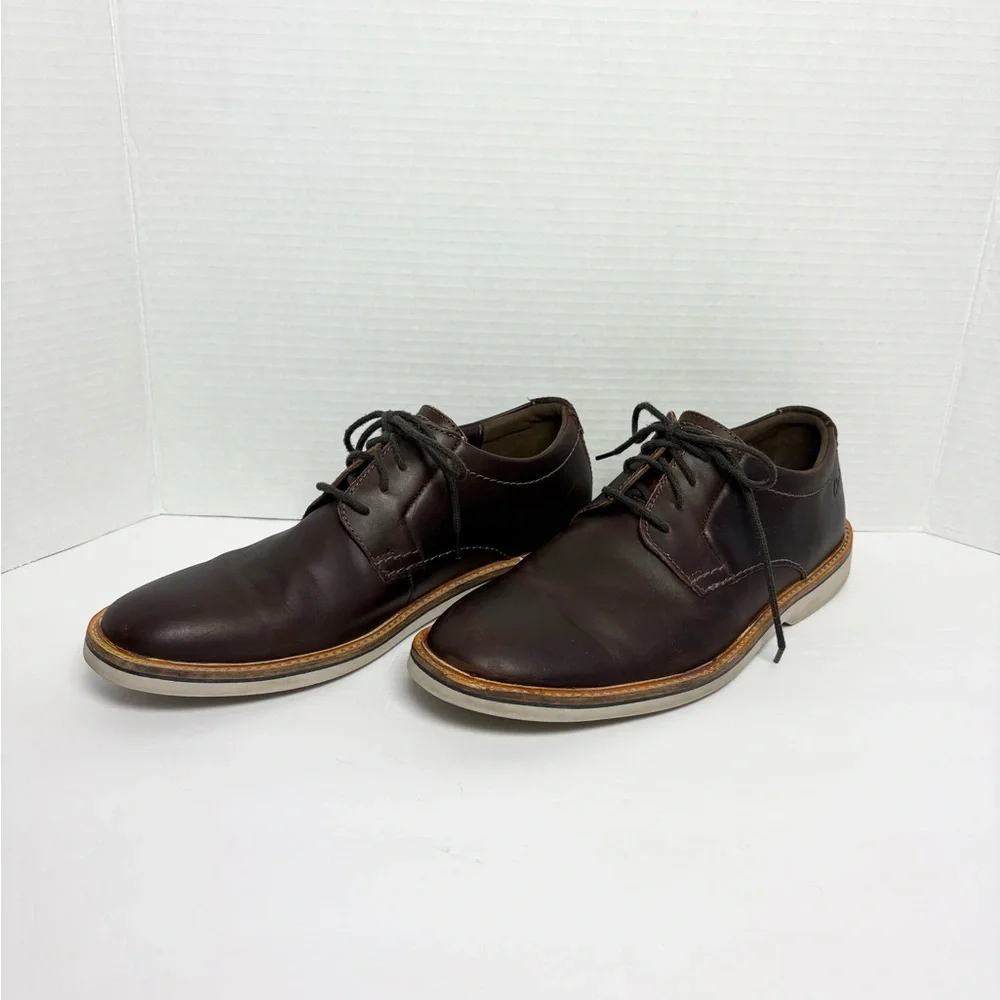 Clarks Atticus Lt Lace Up Oxford Shoes Brown Dress Shoes‎ Office Preppy Mens 8.5